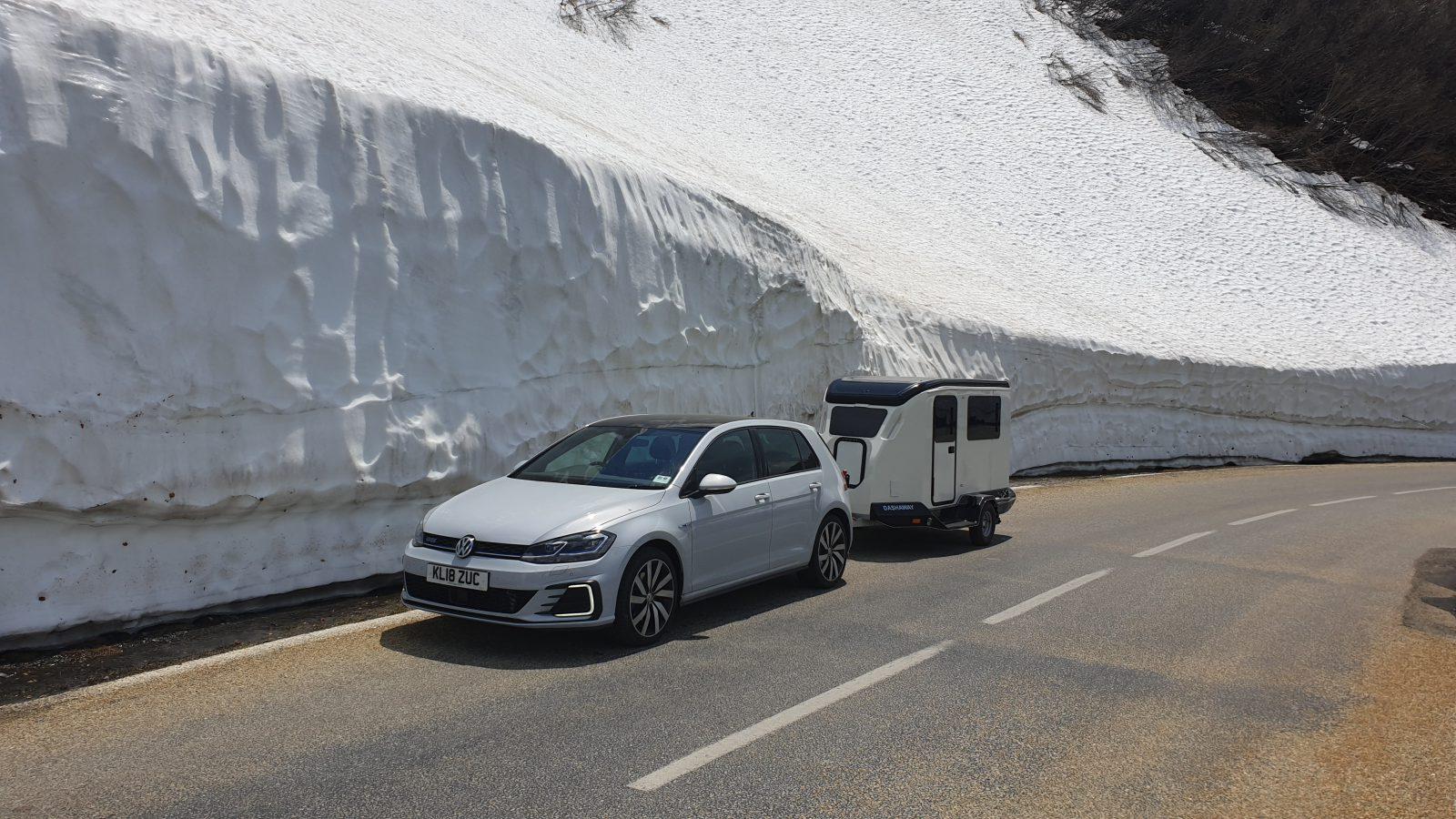 Dashaway microcaravan in French Alps landscape
