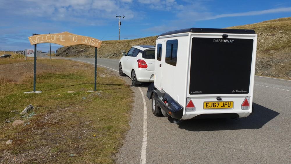 Dashaway caravan on Shetland road