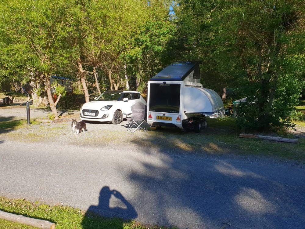 Dashaway parked at Shetland campsite