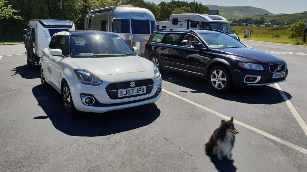 Dashaway microcaravan at Shetland campsite with electric hookup